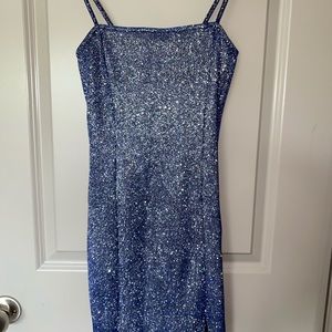 Blue Sparkle Mini Dress